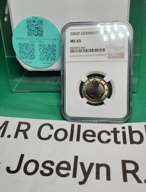 2002-F Germany 1 Euro – NGC MS 65 Gem Unc - First Year Issue